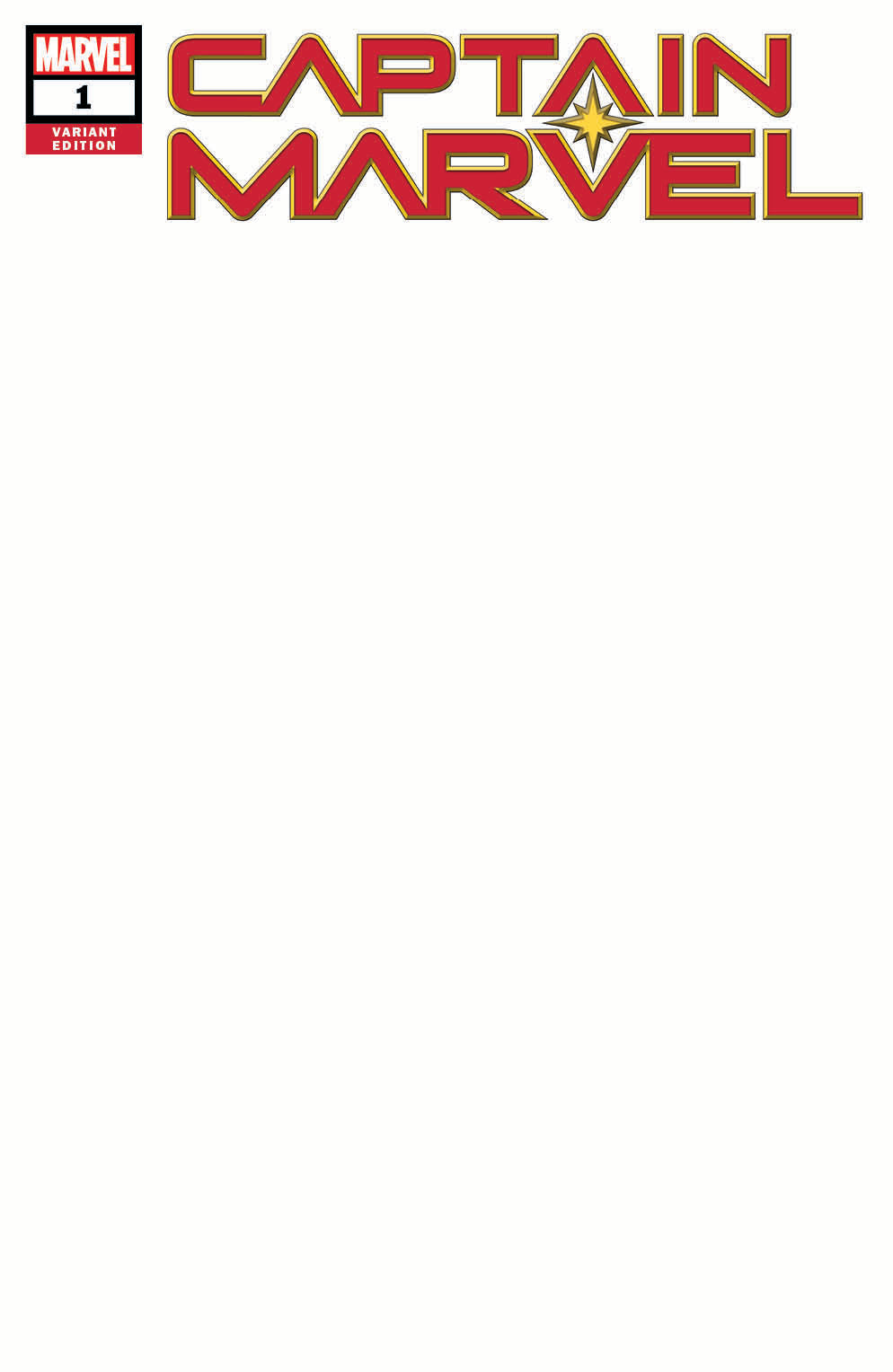 Captain Marvel #1 Unknown Comic Books Exclusive Blank 1/16/2019