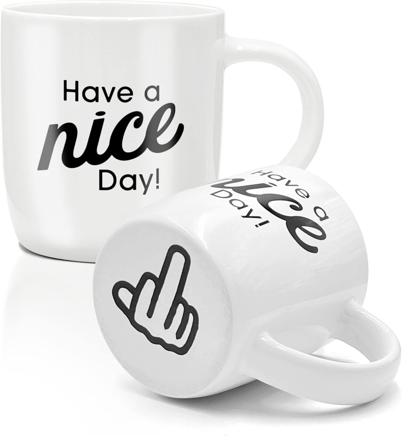 Funny Coffee Mug with Warmer Have a Nice Day Sarcastic Coffee Mug with Electric Heated Base - Novelty Christmas Gift Idea for Coworker/Coffee Lover, Men/Women (Gift Boxed)