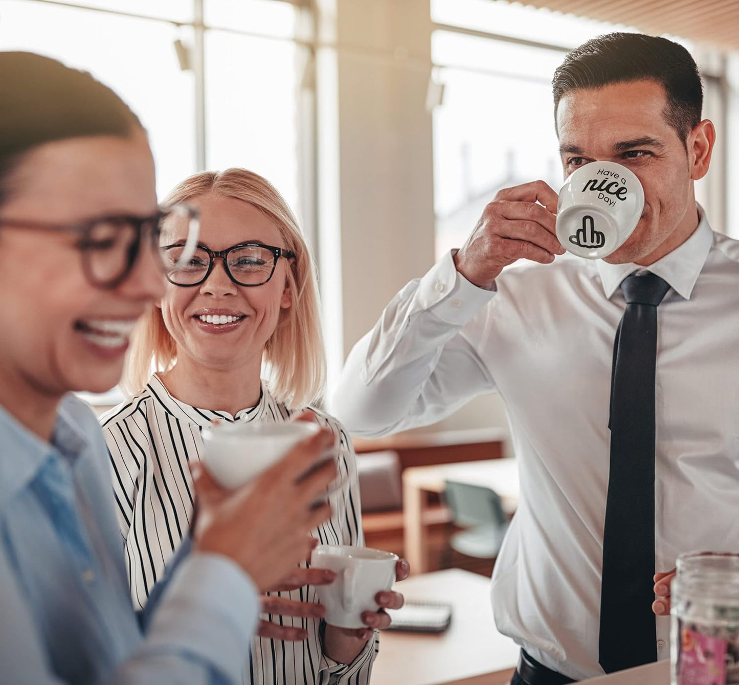 Funny Coffee Mug with Warmer Have a Nice Day Sarcastic Coffee Mug with Electric Heated Base - Novelty Christmas Gift Idea for Coworker/Coffee Lover, Men/Women (Gift Boxed)