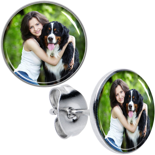 Custom Full Color Photo Stud Earrings