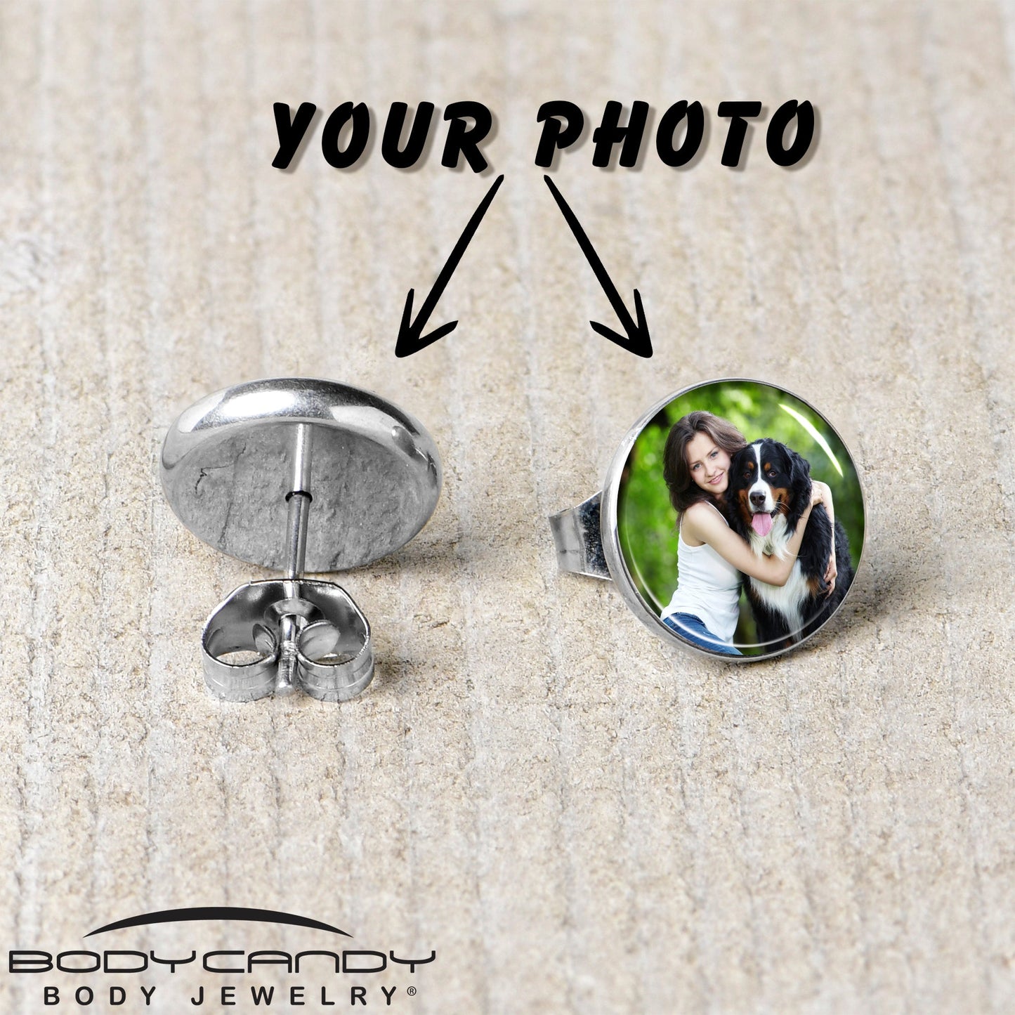 Custom Full Color Photo Stud Earrings