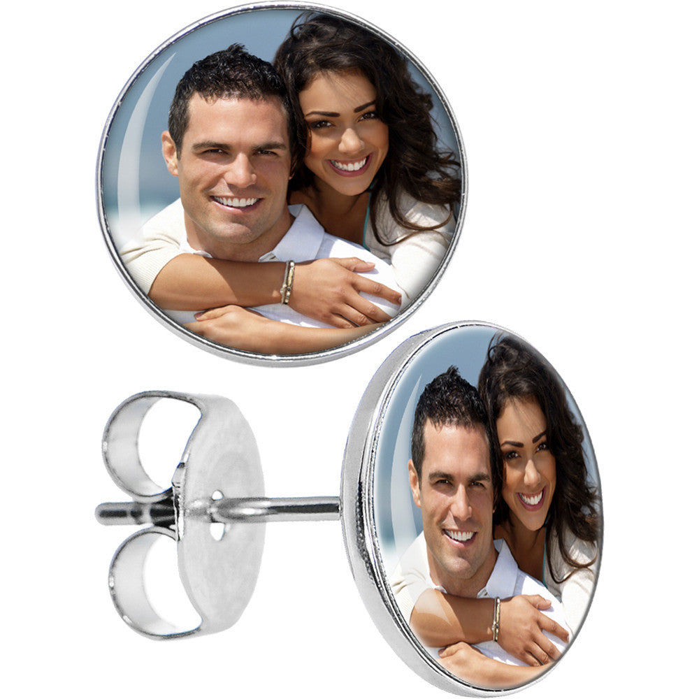 Custom Full Color Photo Stud Earrings