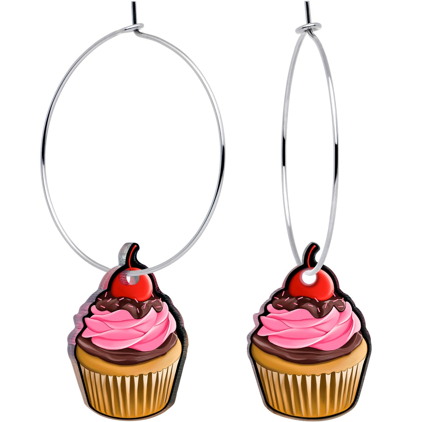 Valentine Cupcake Hoop Earrings by Onyx O