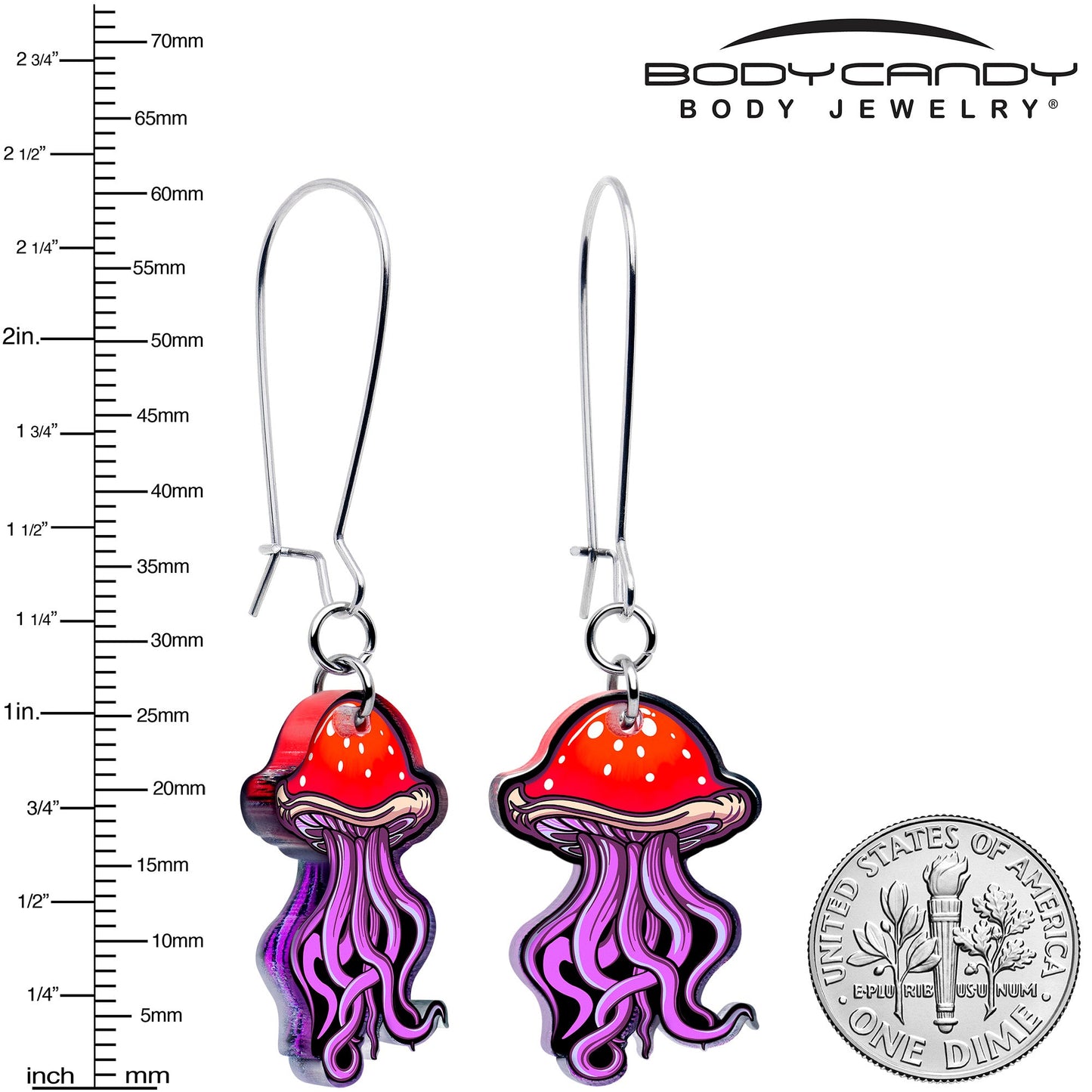Mushroom Jellyfish Dangle Earrings by Onyx O