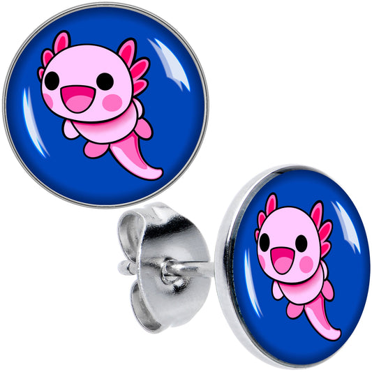 Adorable Axolotl Stud Earrings by Onyx O