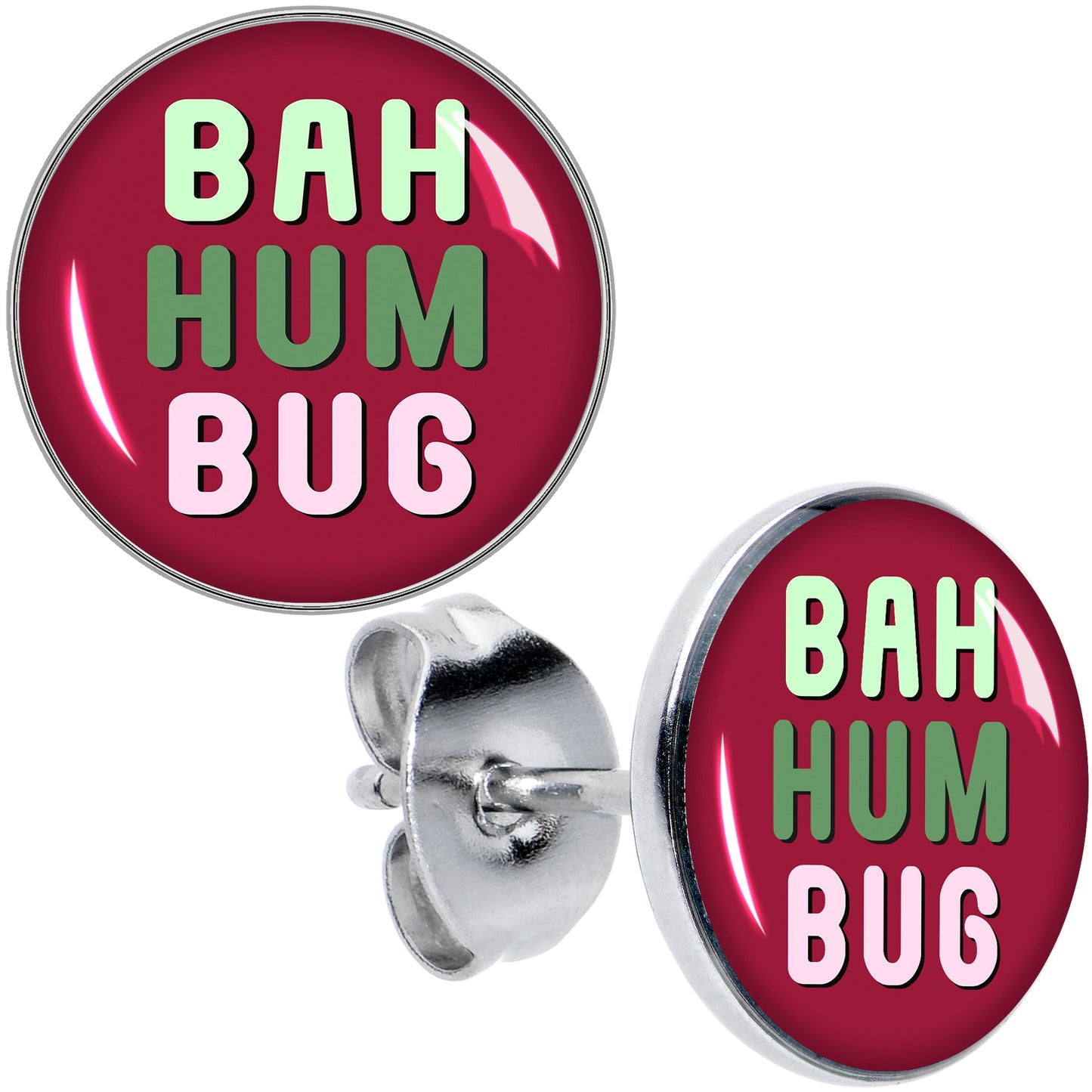 Bah Humbug Holiday Grouch Stud Earrings by Onyx O