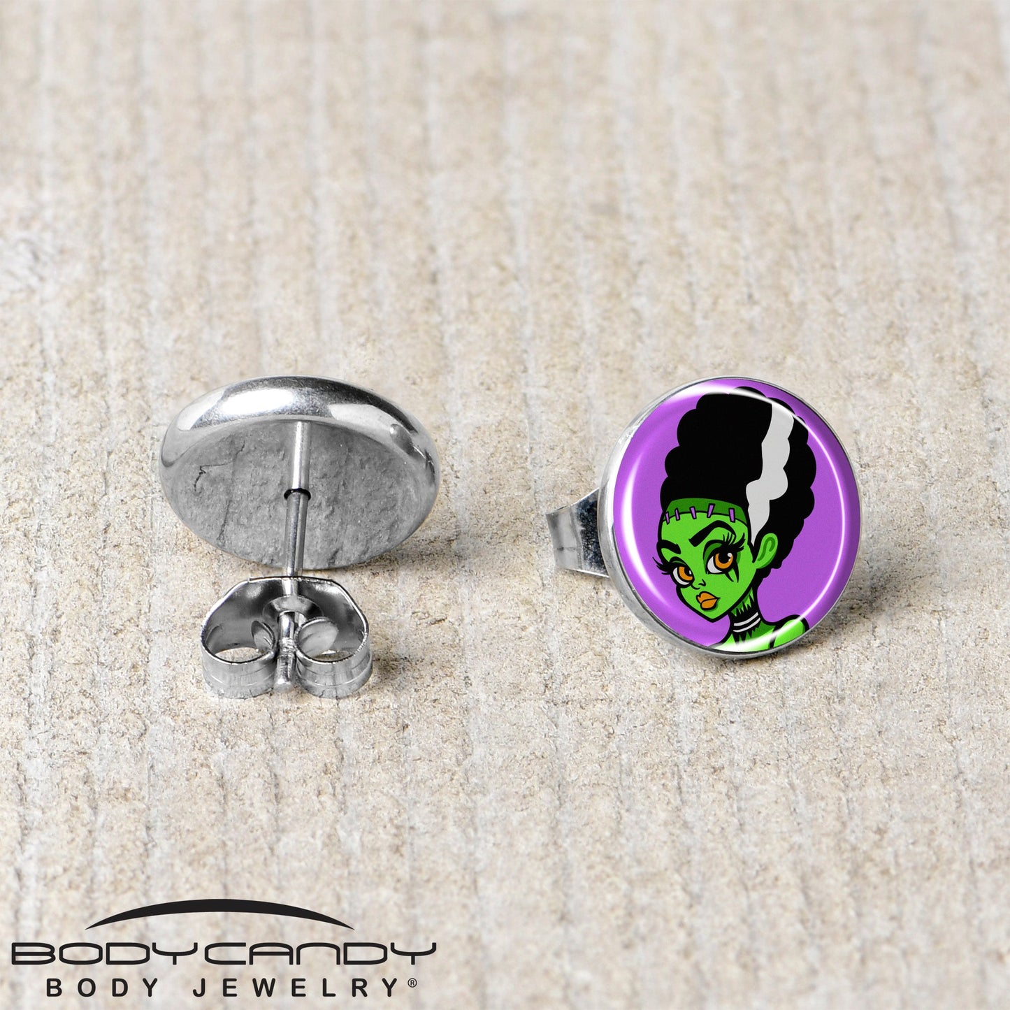 Bride of Frankenstein Stud Earrings by Onyx O