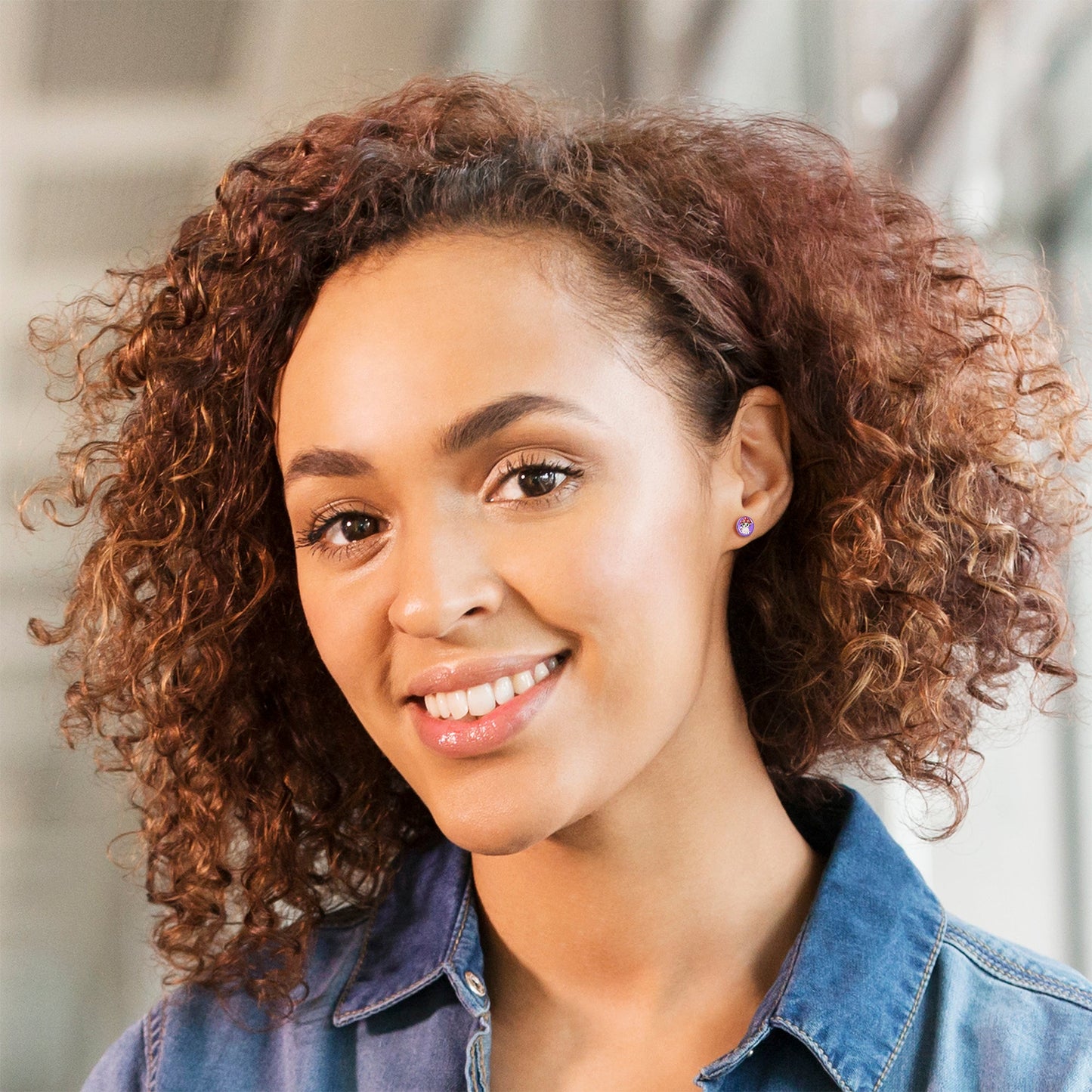 Polka Dot Mushroom Hat Cat Stud Earrings by Onyx O