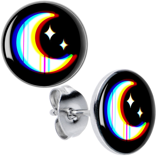 Chromatic Moon Stud Earrings by Onyx O