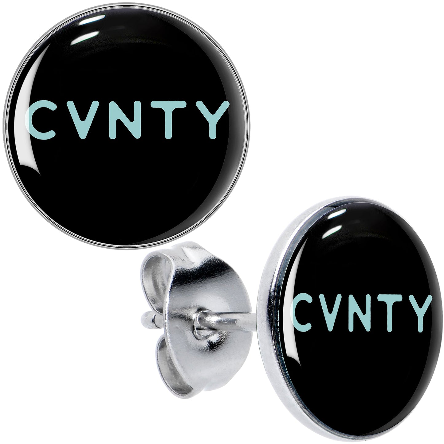 Phrase Logo CVNTY Stud Earrings by Onyx O