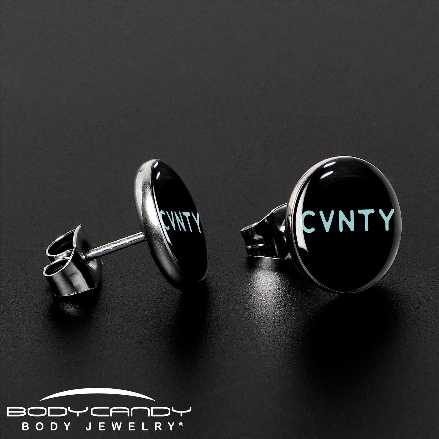 Phrase Logo CVNTY Stud Earrings by Onyx O