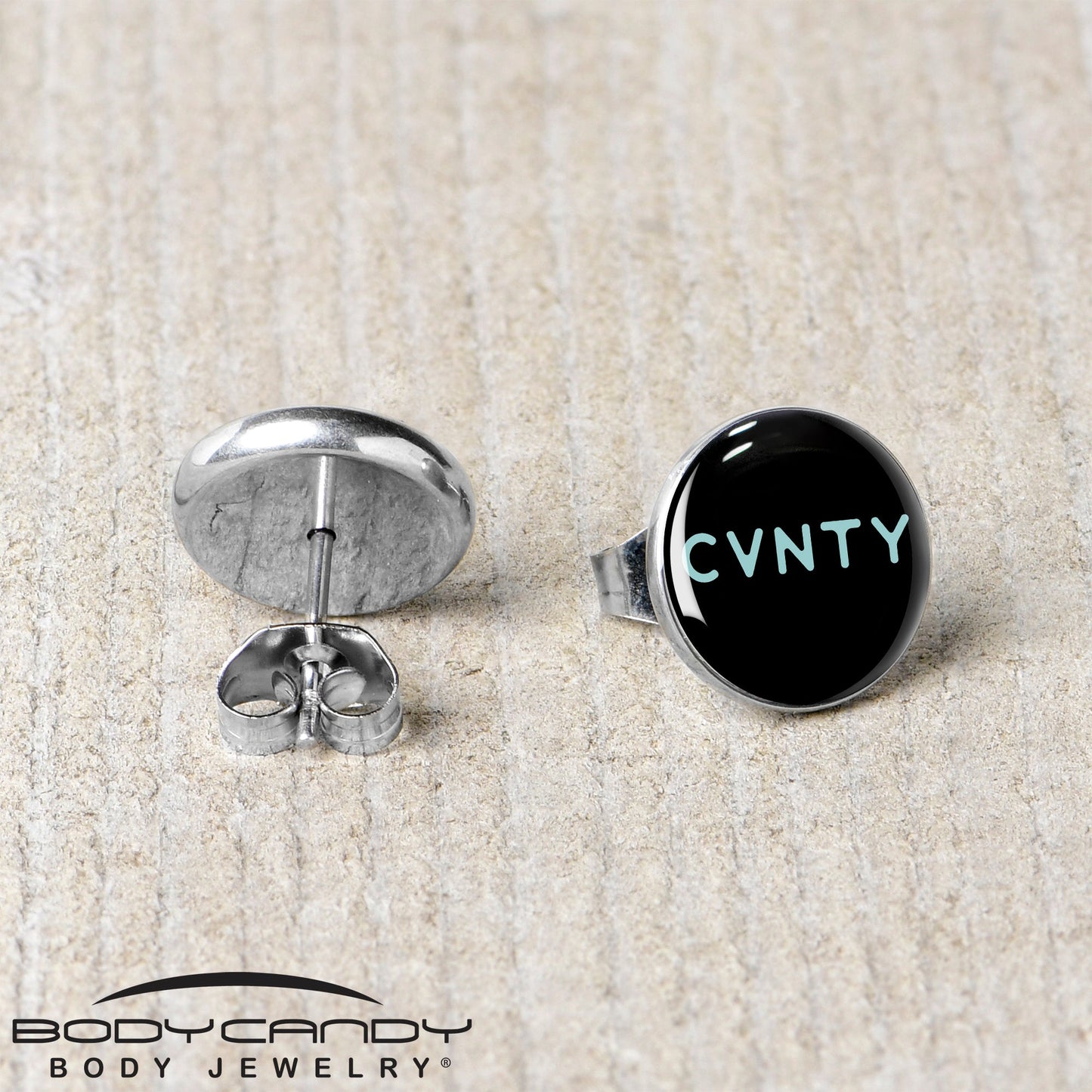 Phrase Logo CVNTY Stud Earrings by Onyx O
