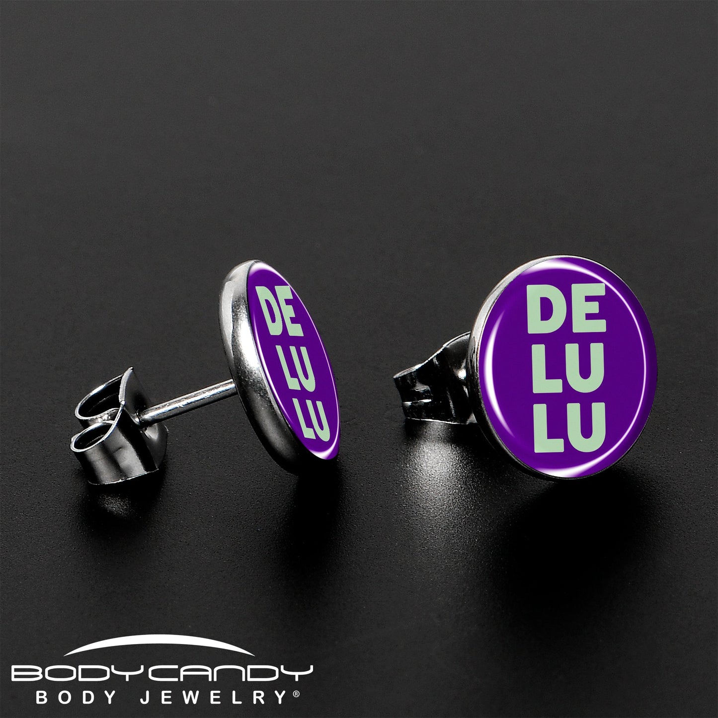 Word DELULU Stud Earrings by Onyx O
