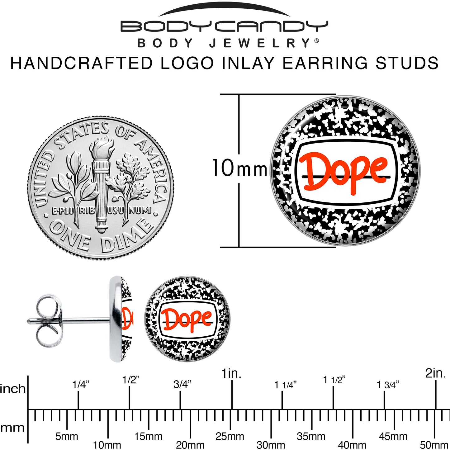 Dope Composition Notebook Stud Earrings by Onyx O