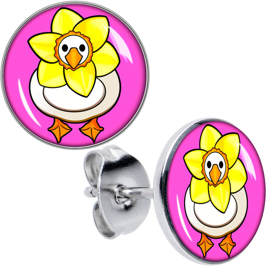 Daffodil Duck Stud Earrings by Onyx O