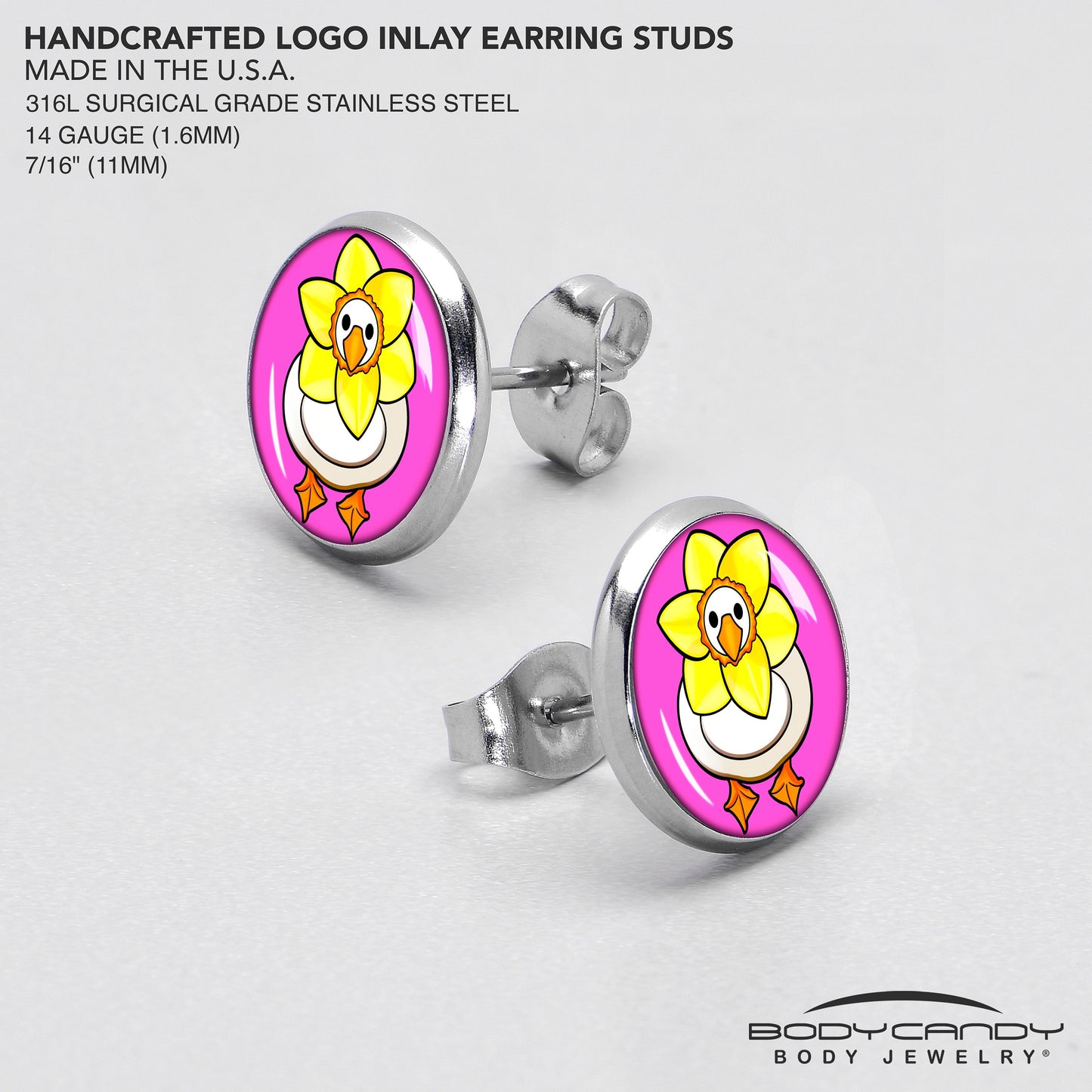 Daffodil Duck Stud Earrings by Onyx O
