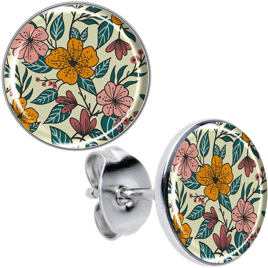 Blossom Creation Wildflower Flowers Stud Earrings by Onyx O