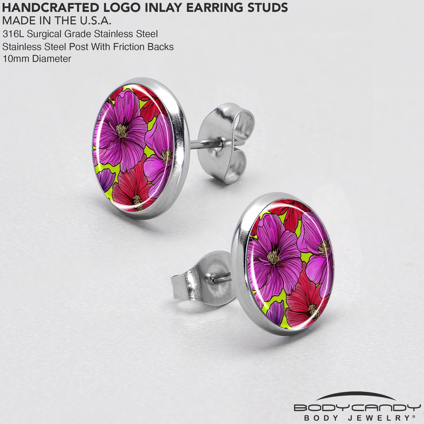 Blossom Creation Tropical Floral Flowers Stud Earrings by Onyx O