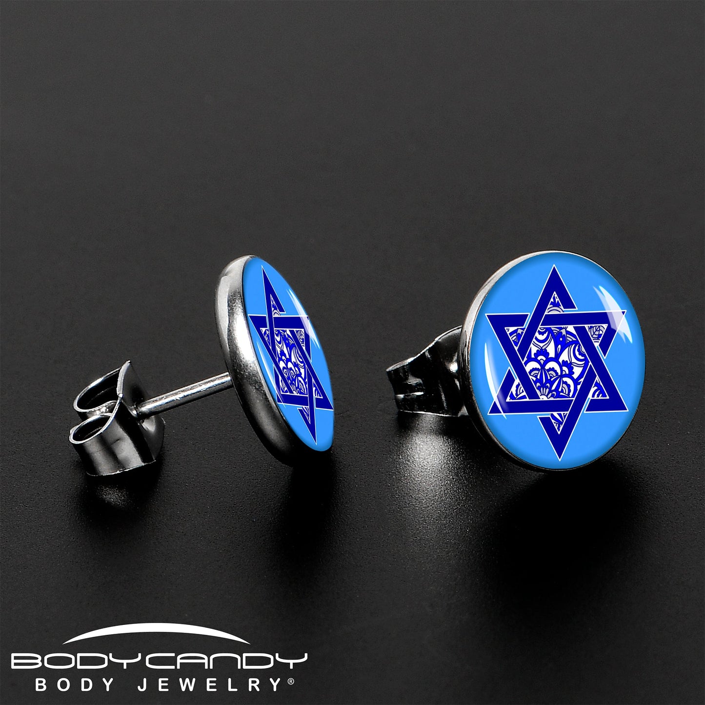 Floral Star of David Stud Earrings by Onyx O