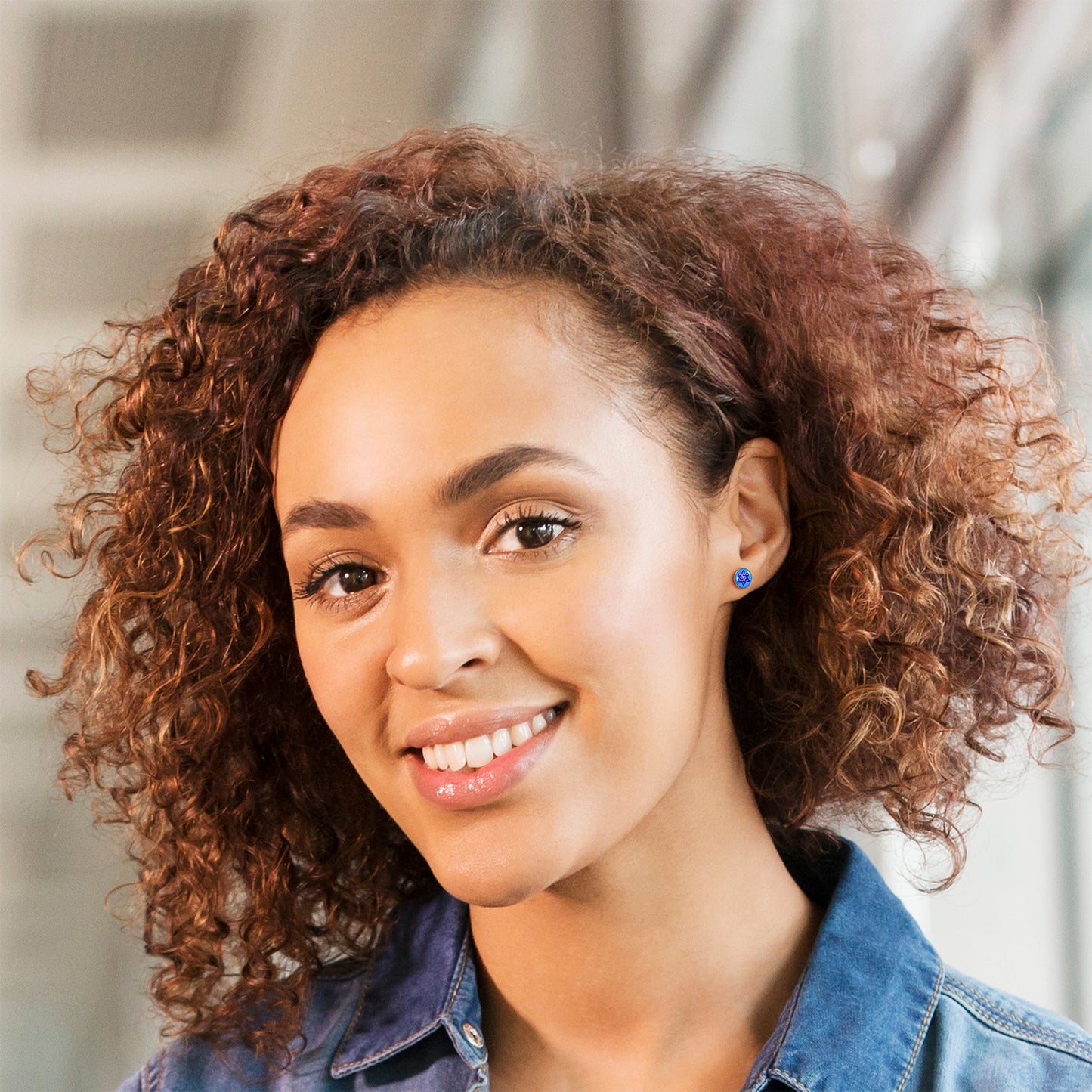 Floral Star of David Stud Earrings by Onyx O