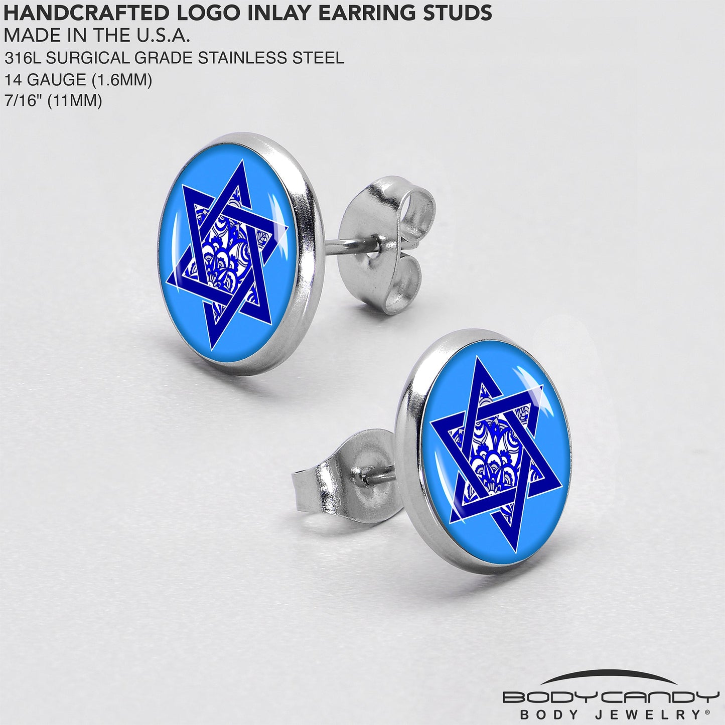 Floral Star of David Stud Earrings by Onyx O