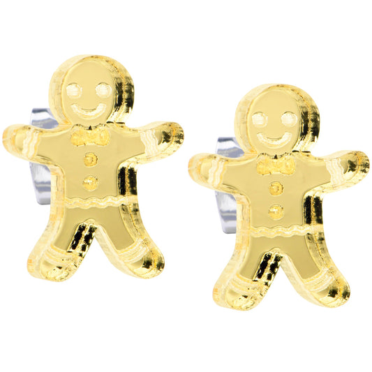 Holiday Gingerbread Man Stud Earrings