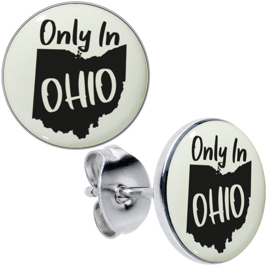 Only in Ohio Glow in the Dark Stud Earrings by Onyx O