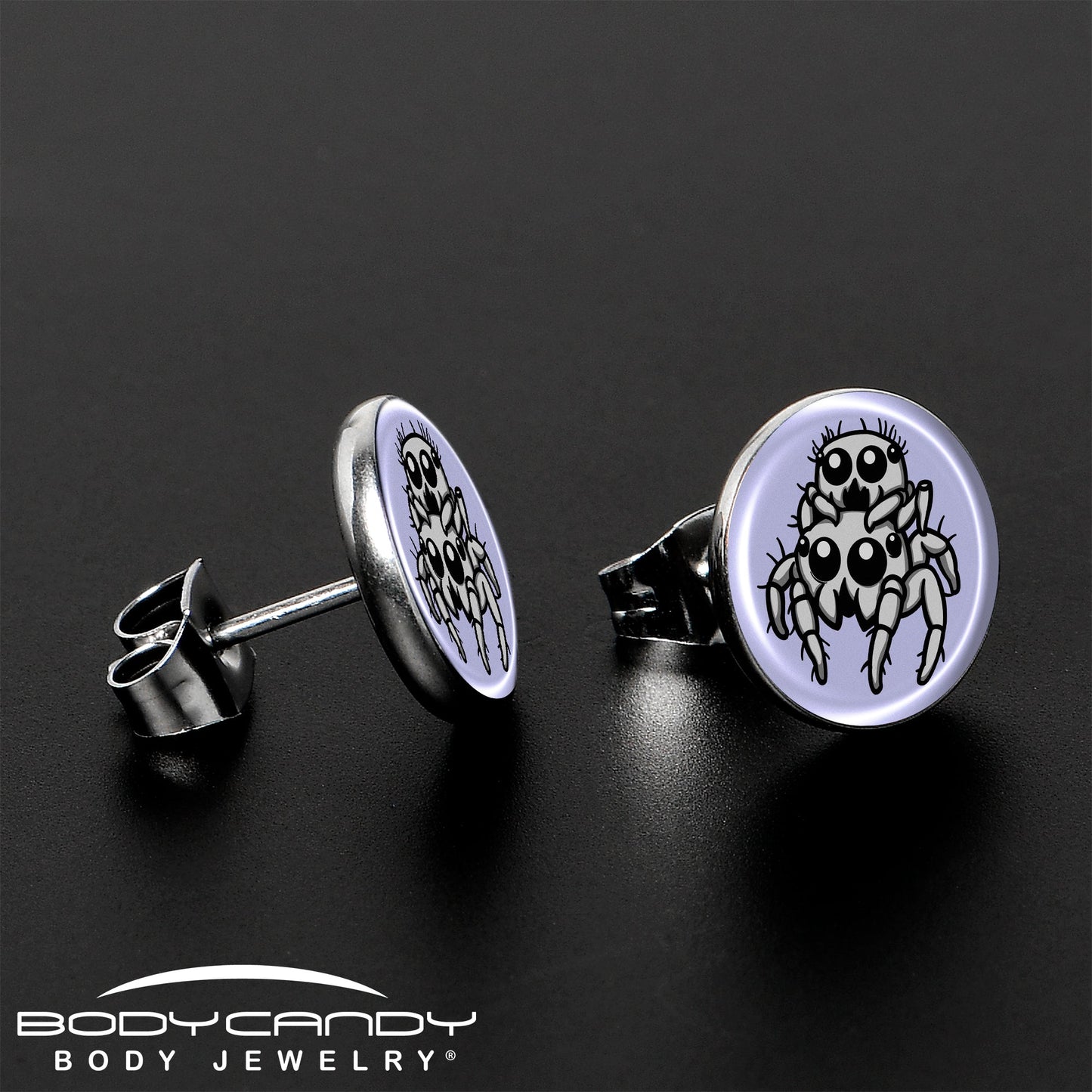 Leaping Leapfrog Spiders Stud Earrings by Onyx O