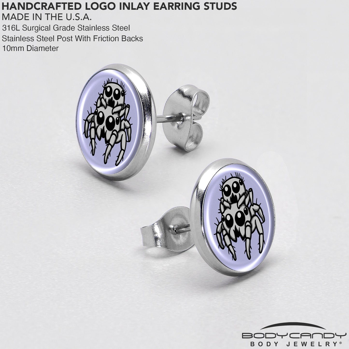 Leaping Leapfrog Spiders Stud Earrings by Onyx O