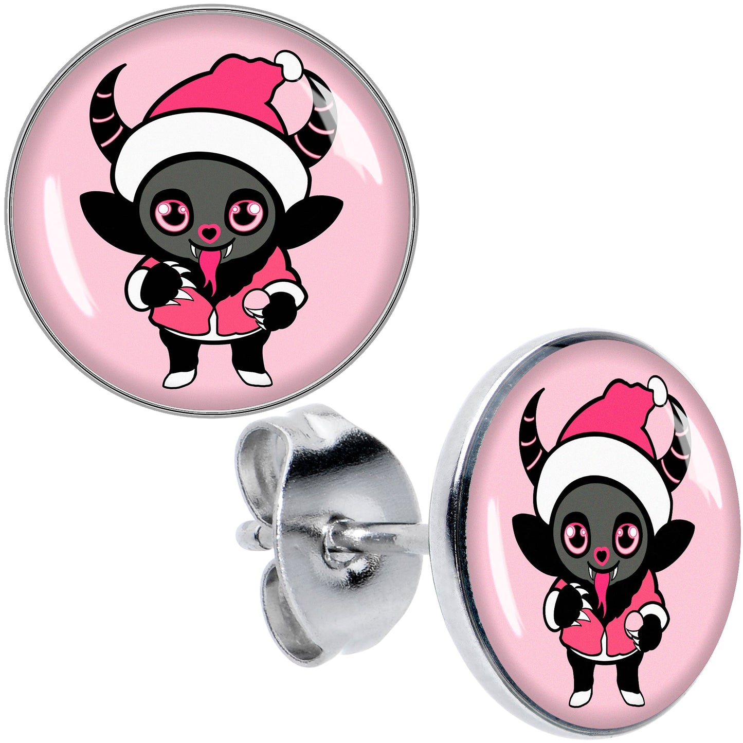 Krampus Cutie Christmas Holiday Stud Earrings by Onyx O