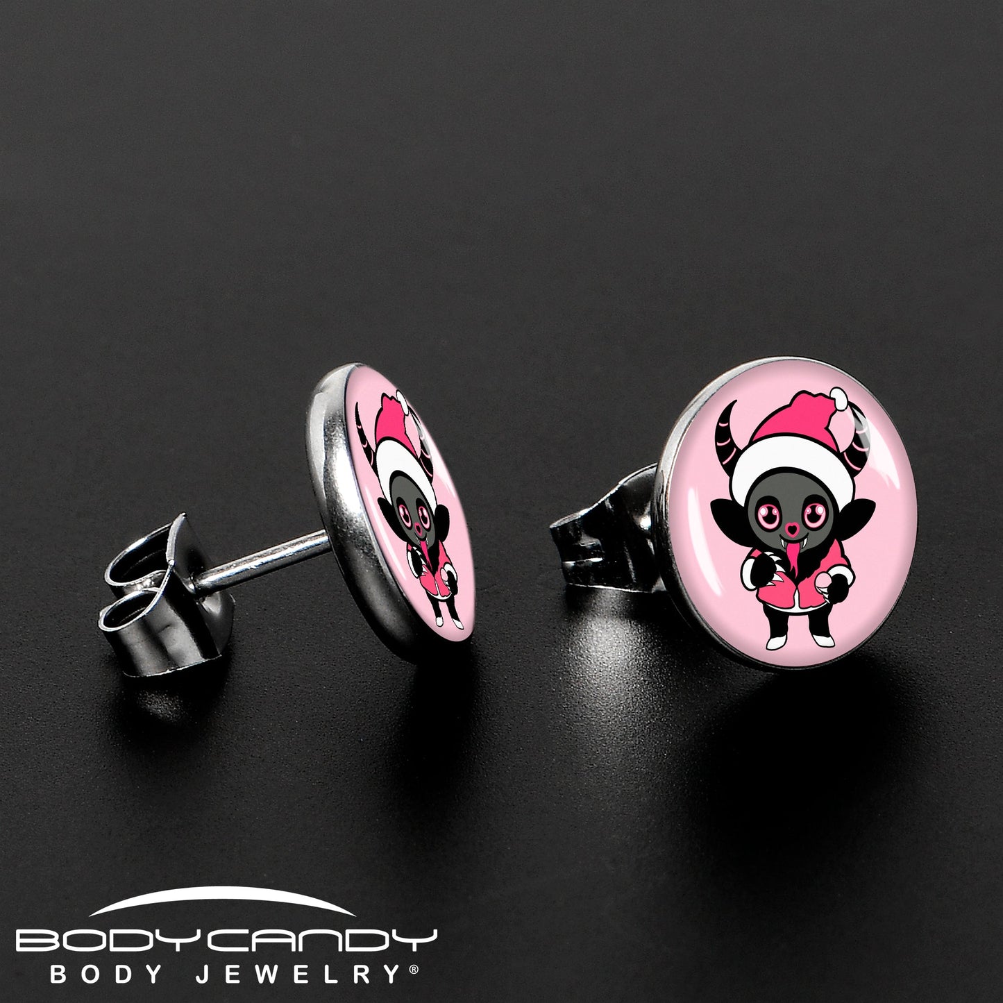 Krampus Cutie Christmas Holiday Stud Earrings by Onyx O