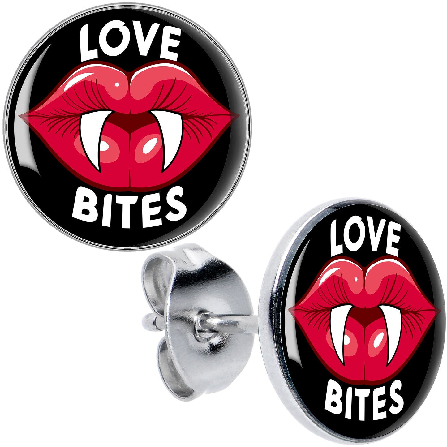 Valentine Love Bites Stud Earrings by Onyx O