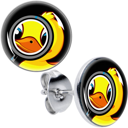Magnified Yellow Duck Stud Earrings by Onyx O