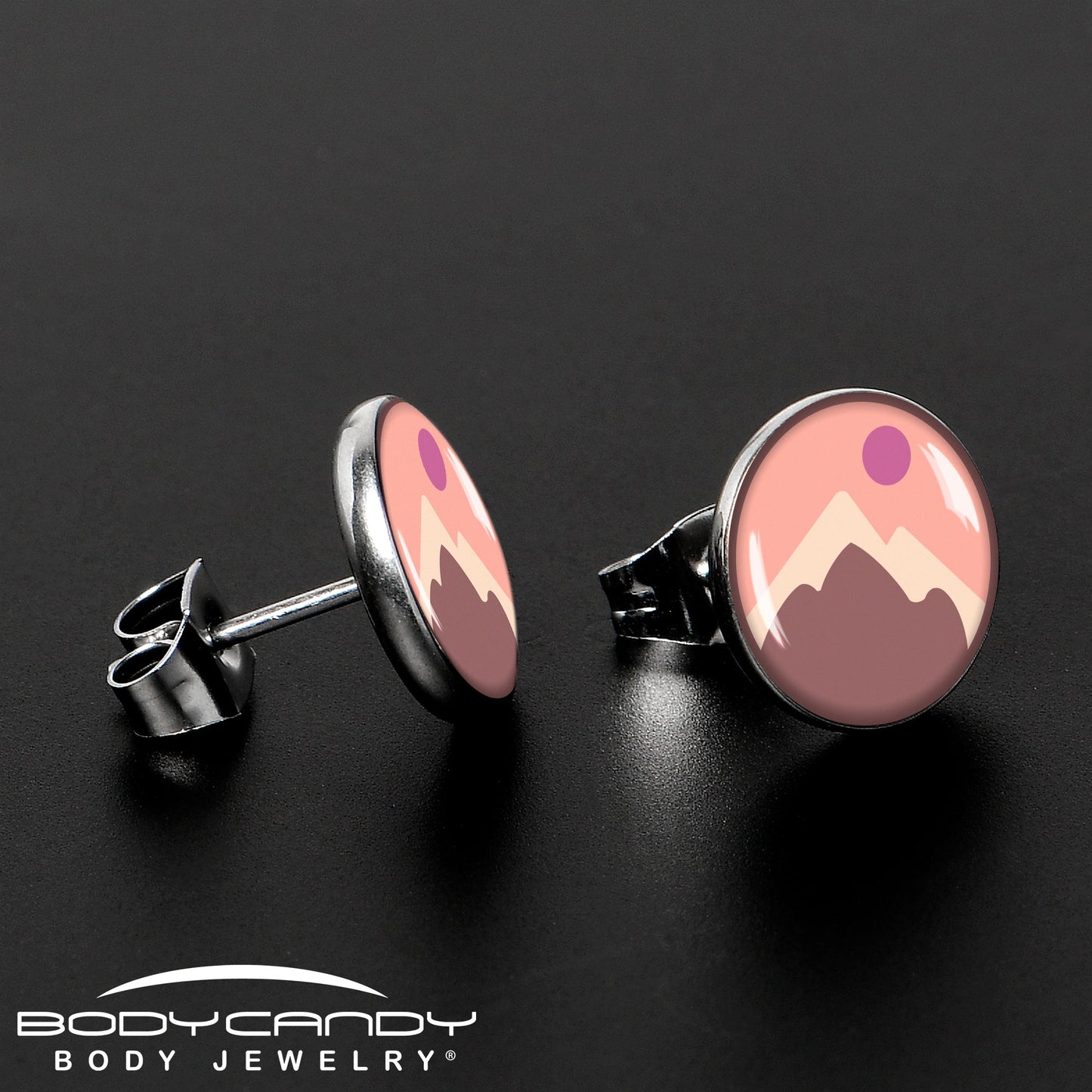 Mountain Sunrise Stud Earrings by Onyx O