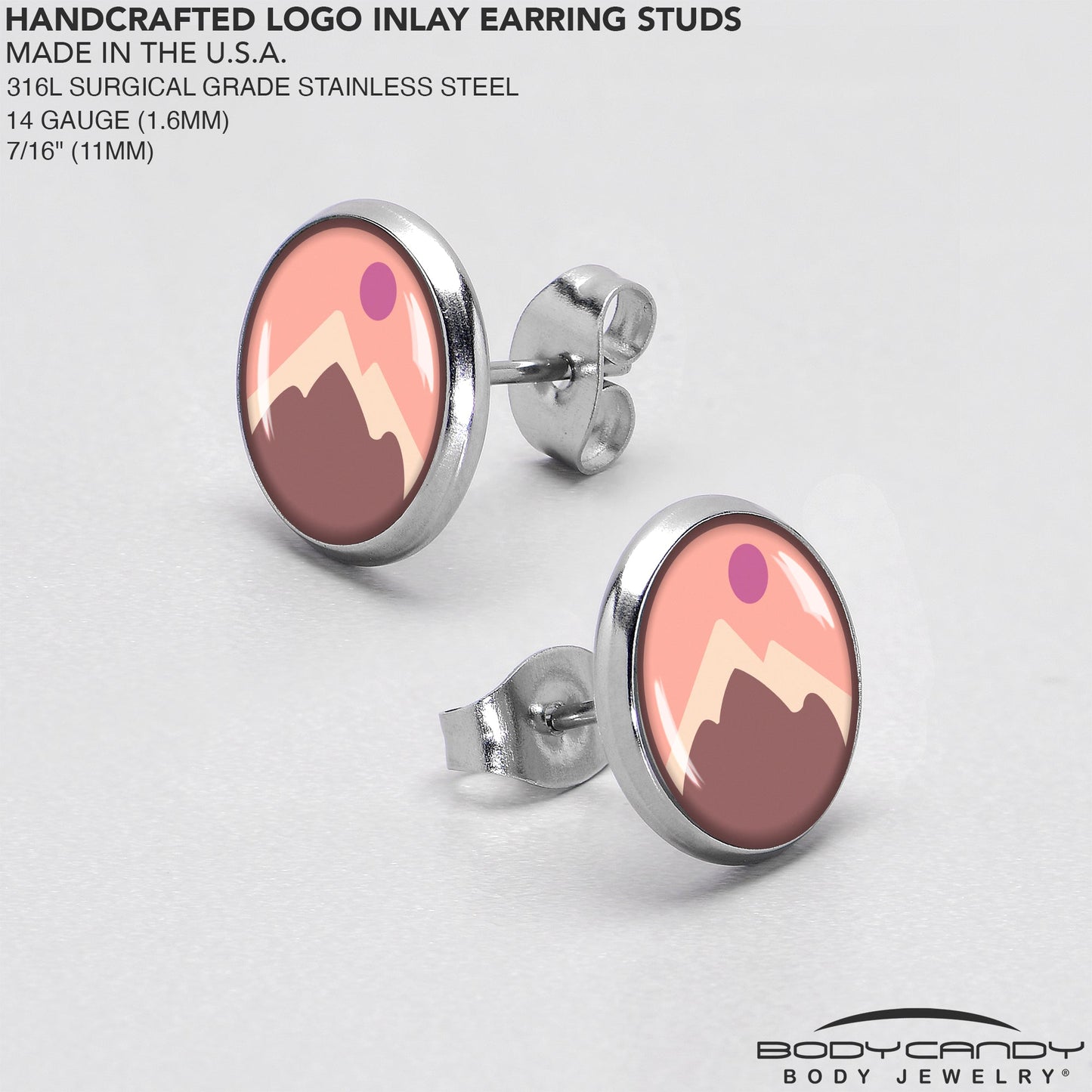 Mountain Sunrise Stud Earrings by Onyx O