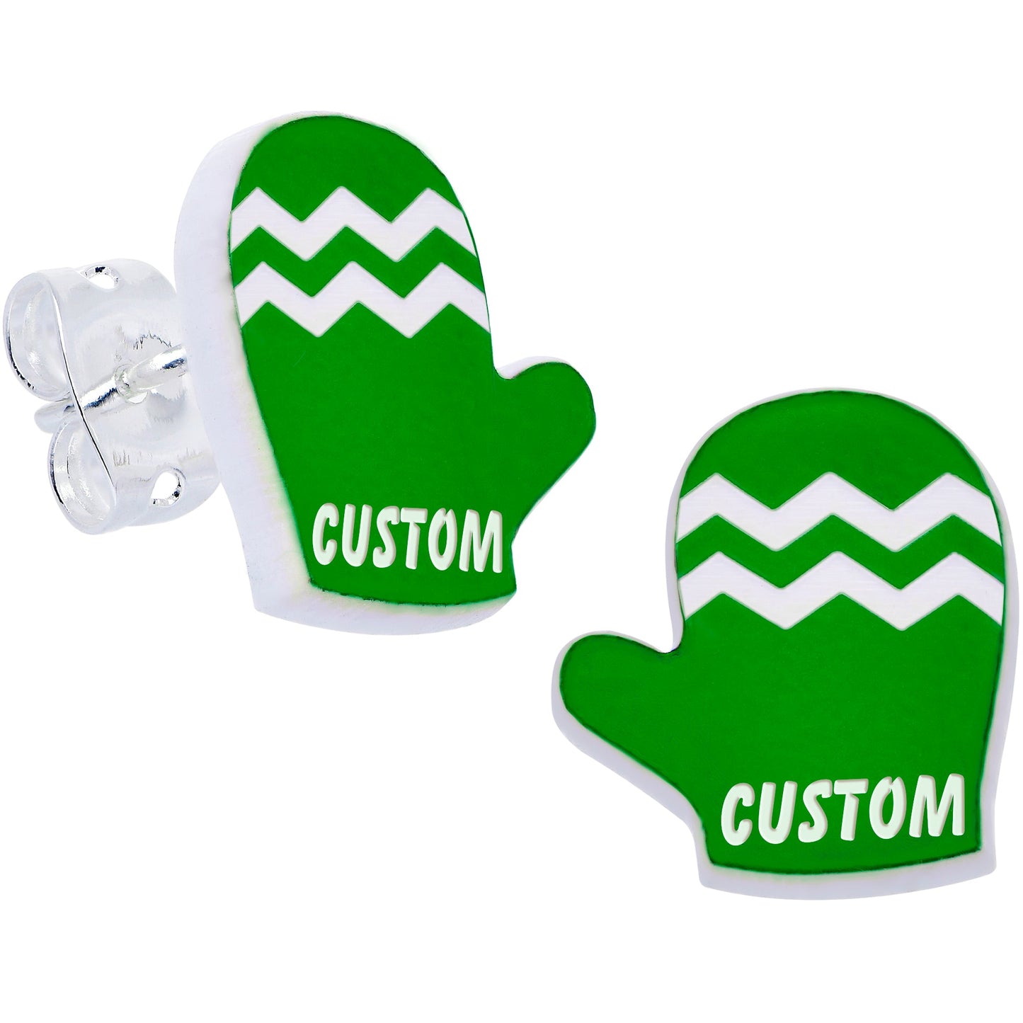 Custom Holiday Mittens Personalized Stud Earrings