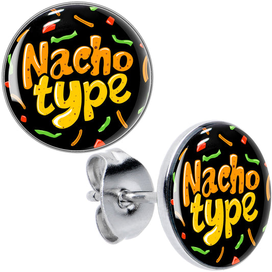Nacho Type Stud Earrings by Onyx O