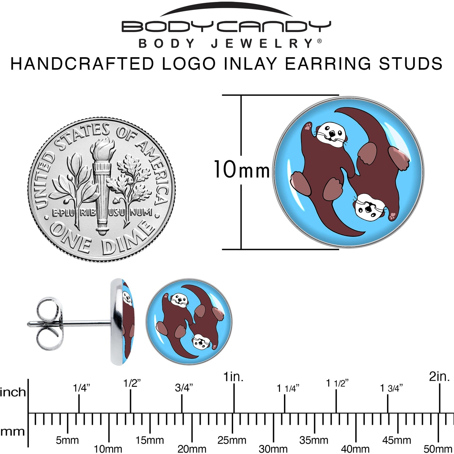 Oh My Otters Animal Stud Earrings by Onyx O