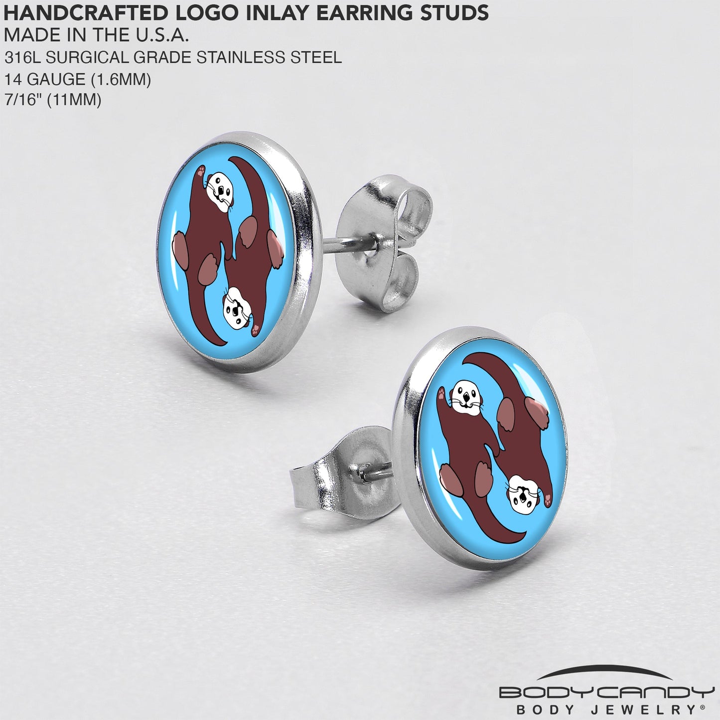 Oh My Otters Animal Stud Earrings by Onyx O