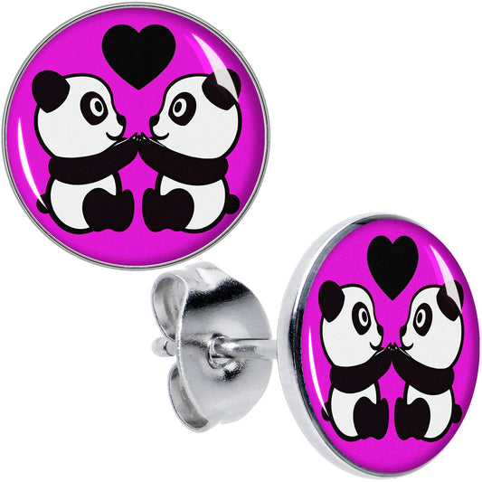 Panda Love Stud Earrings by Onyx O