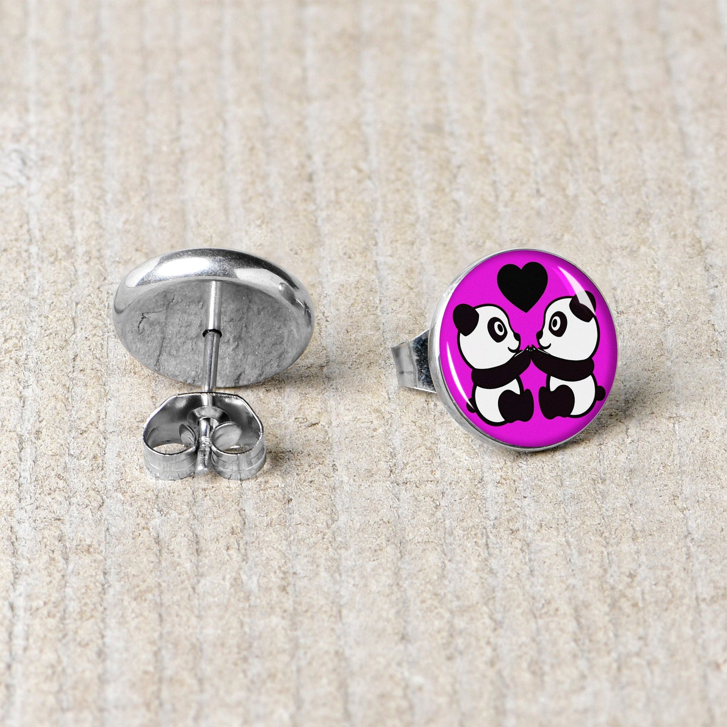 Panda Love Stud Earrings by Onyx O