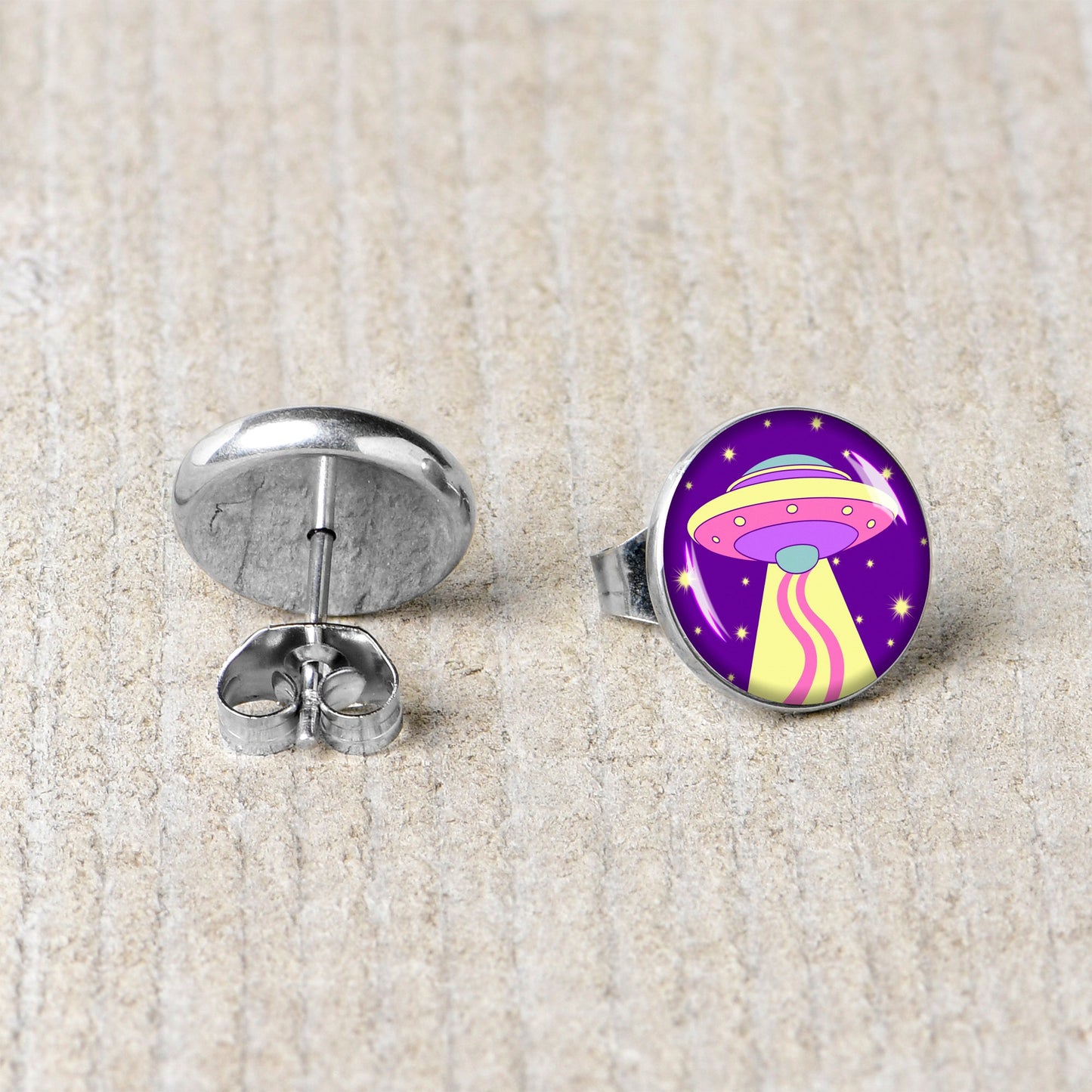 Style Space Invasion UFO Stud Earrings by Onyx O
