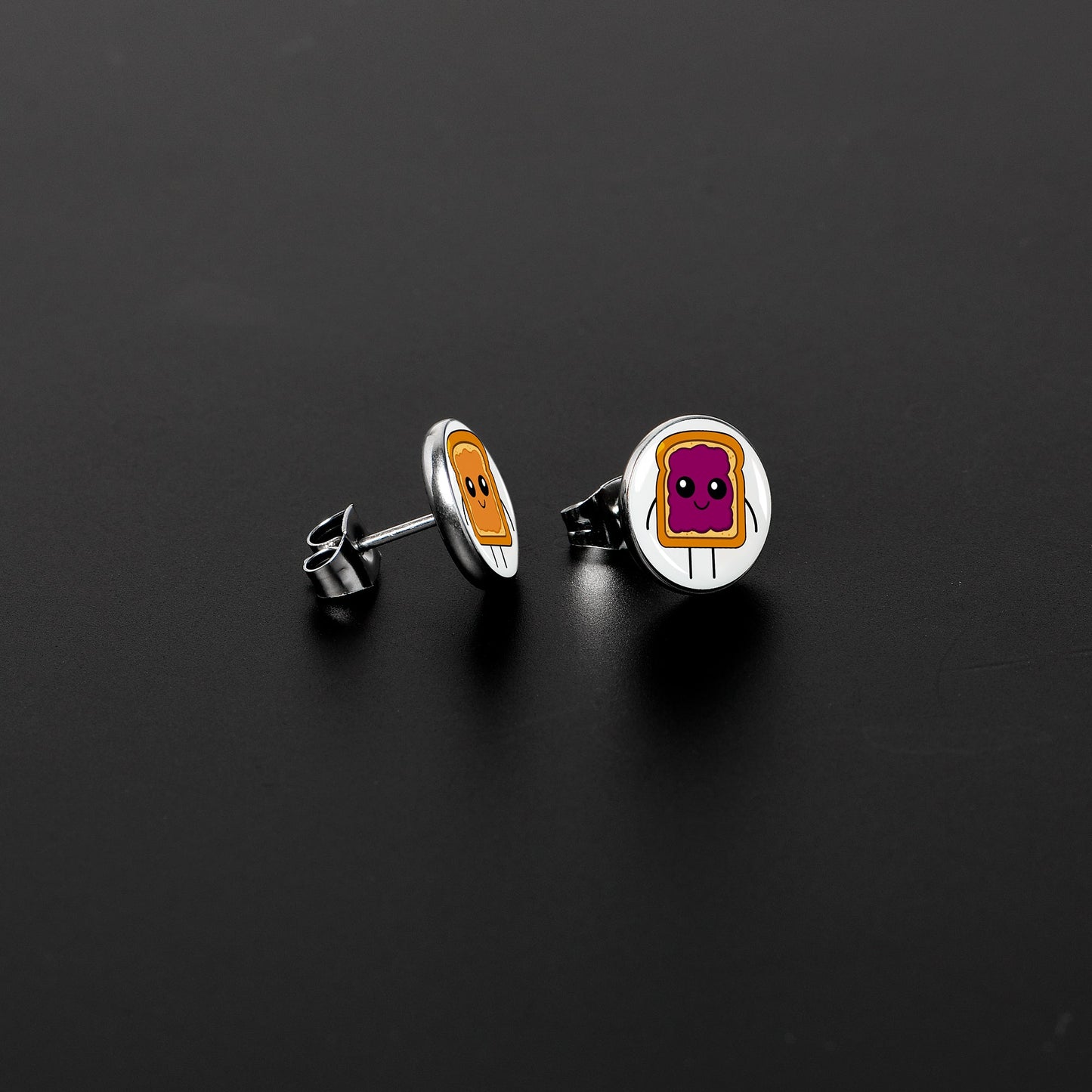 PB and J Peanut Butter and Jelly Sandwich Stud Earrings by Onyx O
