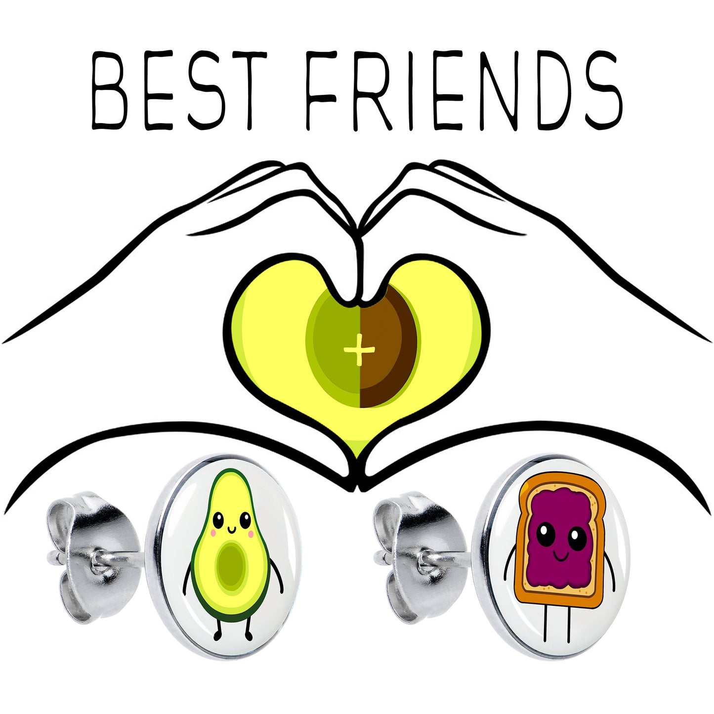 PB and J Peanut Butter and Jelly Sandwich Stud Earrings by Onyx O