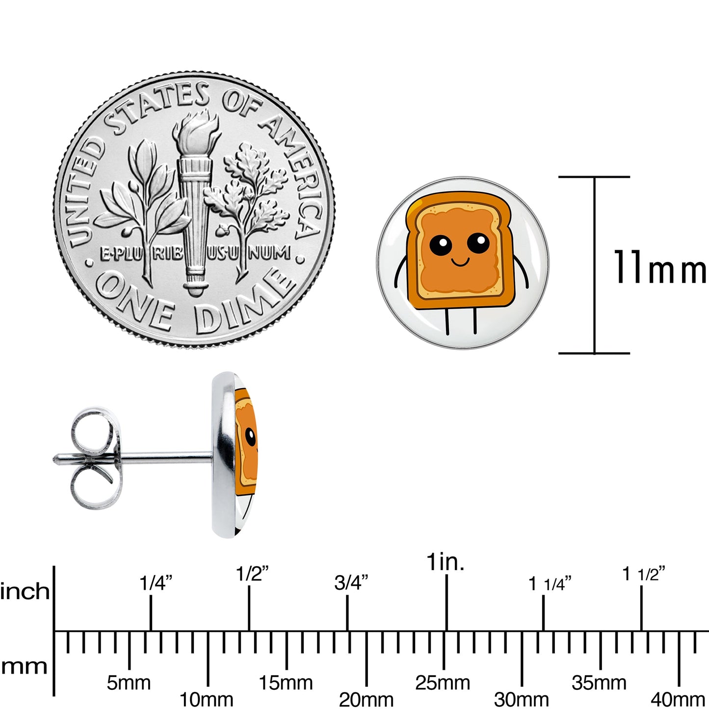 PB and J Peanut Butter and Jelly Sandwich Stud Earrings by Onyx O