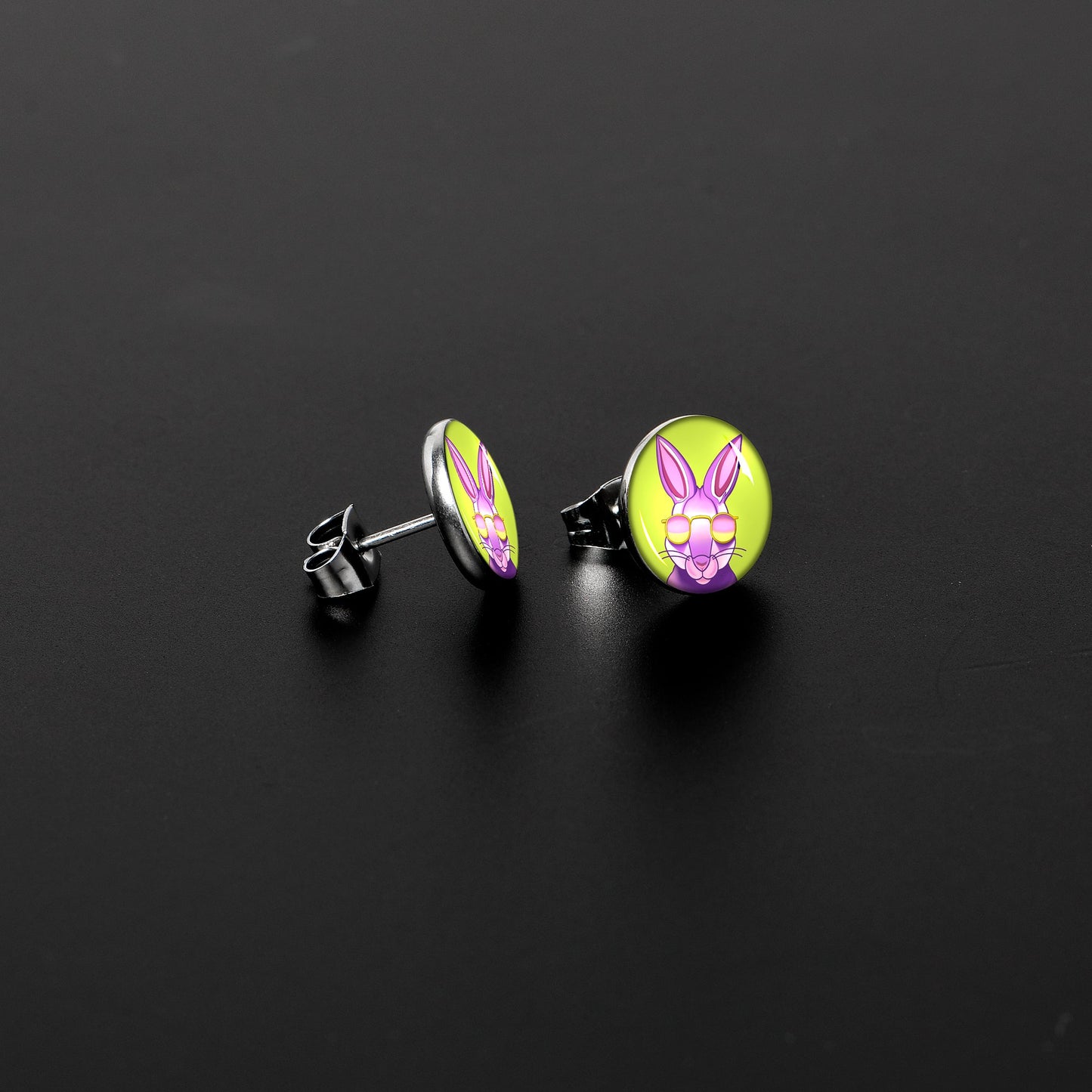 Cool Shades Bunny Stud Earrings by Onyx O