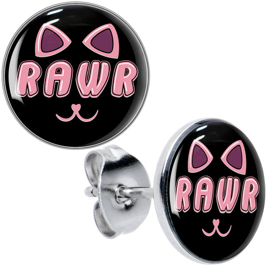 RAWR Kitty Cat Stud Earrings by Onyx O
