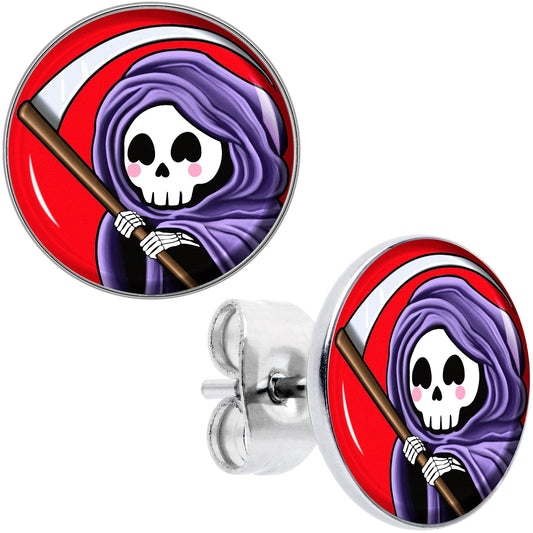 Grim Reaper Stud Earrings by Onyx O
