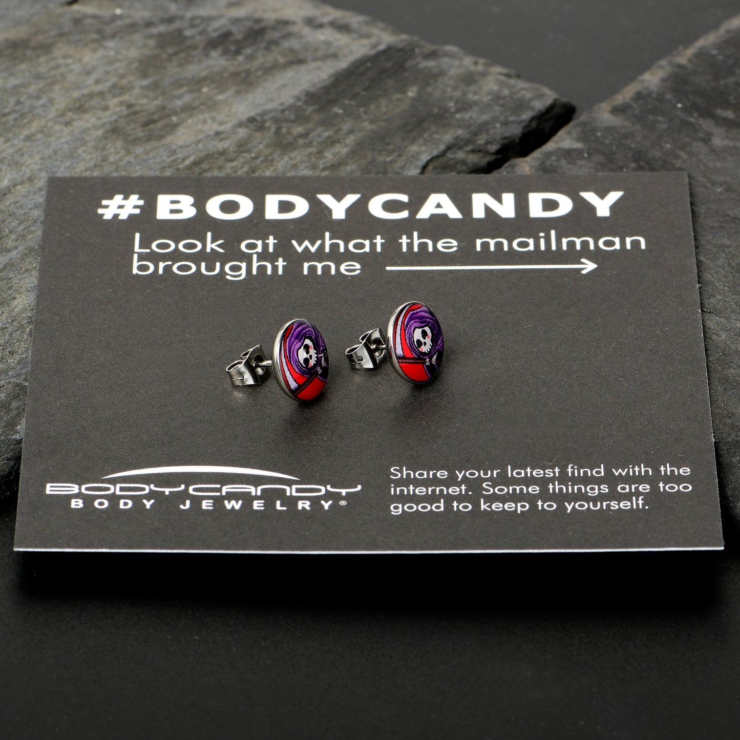 Grim Reaper Stud Earrings by Onyx O