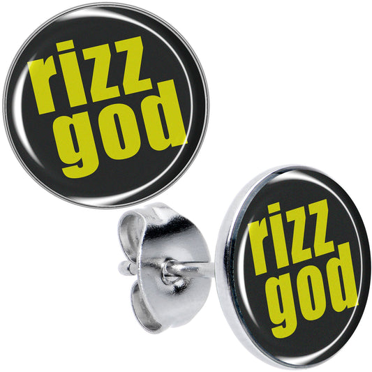 RIZZ GOD Stud Earrings by Onyx O